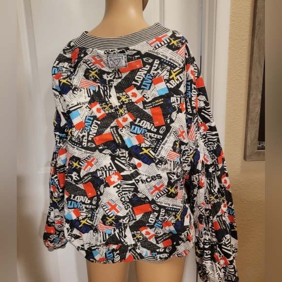 Vintage BLOWOUT LA Reversible World Peace Pullover Crewneck Sweatshirt - Picture 8 of 14